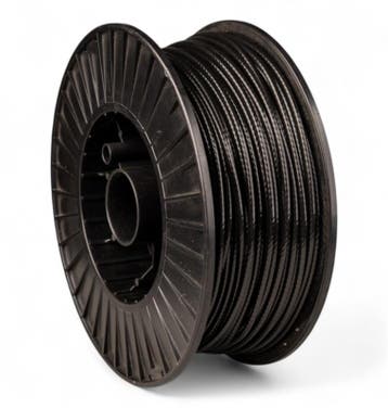 Fitness Staalkabel 6mm 100 meter zwart, Verzenden, Nieuw