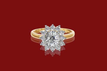 Bague - 14 carats Or jaune - 2.29ct. tw. Diamant (Cultivé en, Nieuw