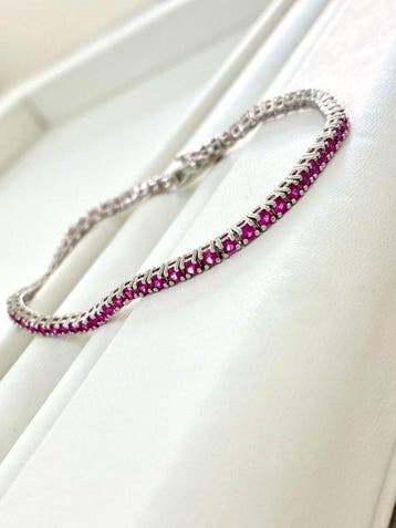 Zonder minimumprijs - Armband Zilver Robijn - Robijn