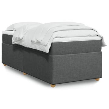vidaXL Boxspring met matras stof donkergrijs 90x200 cm, Verzenden, Nieuw