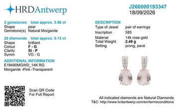 2-delige sieradenset - 14 karaat Roségoud - 3.95ct. tw.