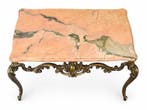 Salontafel - Roze geaderd groen - Vintage tafel