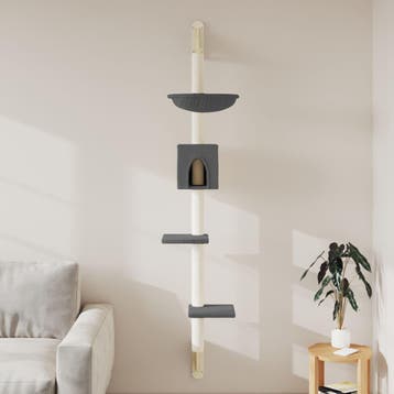 vidaXL Kattenmeubel wandgemonteerd met krabpaal 187 cm, Verzenden