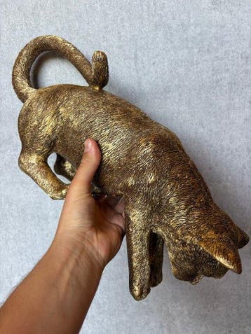 Beeld, Prachtig gedetailleerde kat 40 cm - 40 cm - Hars