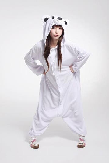 KIMU® Onesie IJsbeer Pak Wit M-L of 170-176 IJsberenpak Kost, Ophalen of Verzenden