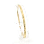 Gouden platte gourmetschakel armband (Schakelarmband), Ophalen of Verzenden
