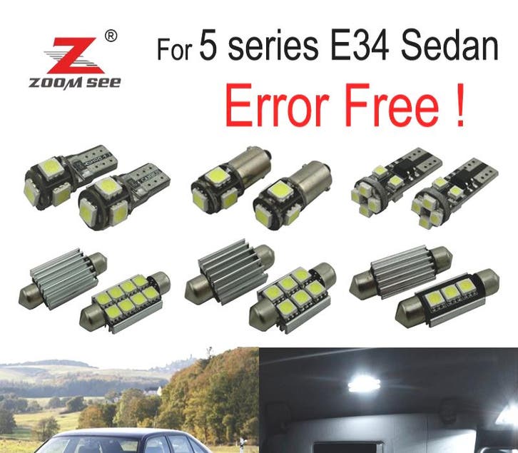 Kit 19 Ampoules Led Intérieur Pour Bmw Série 5 E34 Berline 5, Auto-onderdelen, Verlichting, Verzenden