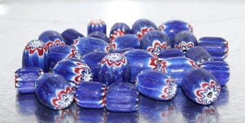 30 chevron glazen kraaltjes (Beschouwd als beschermende