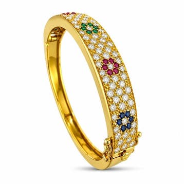 Bracelet - 18 carats Bracelet manchette à charnière en or