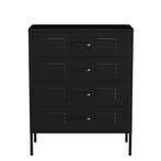Lendo Online Ladekast Metaal 80x40x100 cm Zwart, Maison & Meubles, Armoires | Commodes, Verzenden