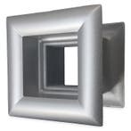 Vierkant deurrooster 29 x 29mm - kunststof metallic grijs, Doe-het-zelf en Bouw, Verzenden, Nieuw