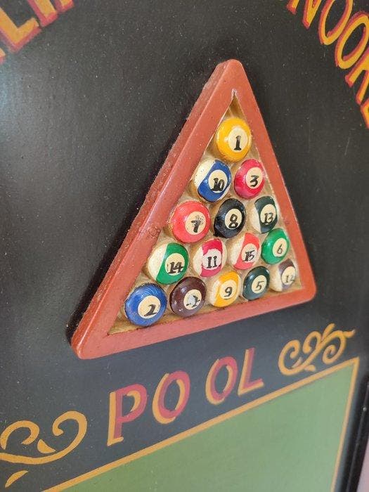 Wanddecoratie - Enseigne murale “Billiard Ball – Snooker &, Antiquités & Art, Curiosités & Brocante
