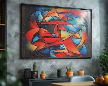 Ksavera - Cubism A1455 - abstract painting on XXL canvas