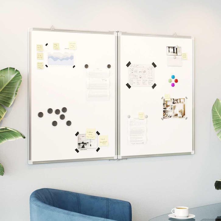 vidaXL Whiteboard magnetisch inklapbaar 100x80x1,7 cm, Articles professionnels, Articles professionnels Autre, Envoi