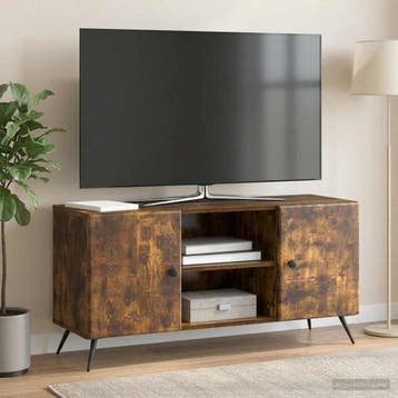 vidaXL TV Kast 102 x 34,5 x 50 cm Gerookt eiken Bewerkt hout, Verzenden, Nieuw
