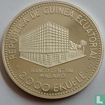 Equatoriaal-Guinea 2000 ekuele 1980 (PROOF) Tiger, Postzegels en Munten, Munten | Afrika, Losse munt, Goud, Zilver, Overige landen