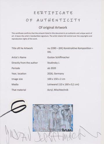 Gustav Schiffmacher - nu 2390 – (KK) Konstruktive, Antiquités & Art, Art | Peinture | Moderne