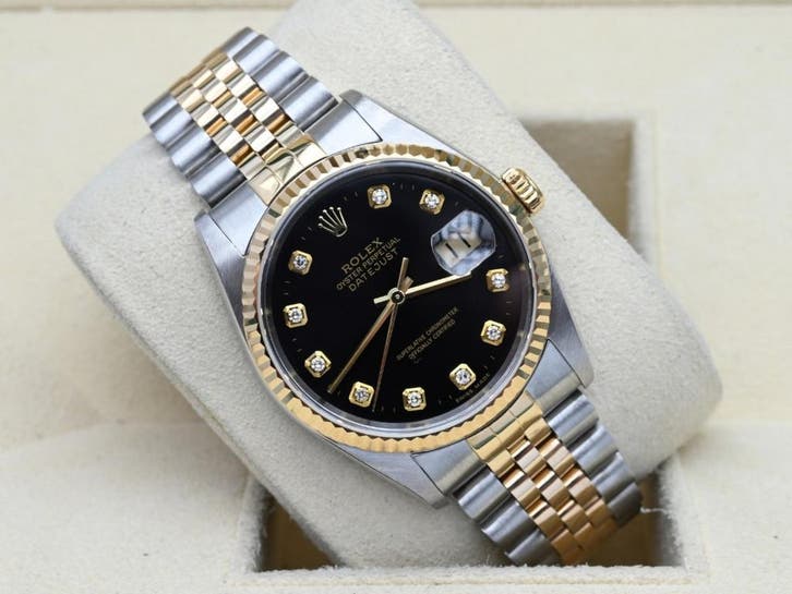 Rolex Datejust Ref. 16233 Year 2002 (Box & Papers), Handtassen en Accessoires, Horloges | Heren, Goud, Zo goed als nieuw, Goud