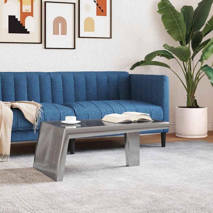 vidaXL Salontafel Aviator vintage luchtvaartstijl aluminium, Maison & Meubles, Tables | Tables de salon, Envoi