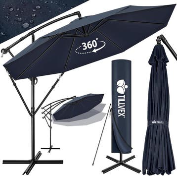 Zweefparasol - Tuinparasol - Parasol 350 cm - Met voet - Met, Verzenden, Nieuw