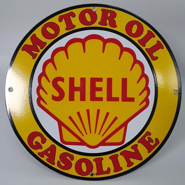 Shell vlak emaille bord, Verzamelen, Merken en Reclamevoorwerpen, Verzenden