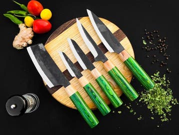 Keukenmes - Kitchen knife set - 578 - Staal, Hout,