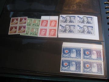 Zwitserland - Postzegelverzameling PJ Vierblokken postfris, Gestempeld