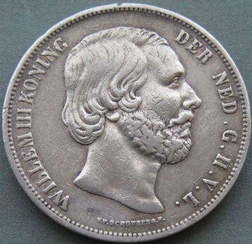 Nederland. Willem III. 2 1/2 Gulden 1851a (Zonder