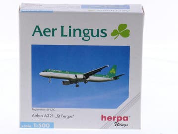 Schaal 1:500 Herpa 508681 Airbus A321 St Fergus Aer Lin..., Ophalen of Verzenden, Zo goed als nieuw