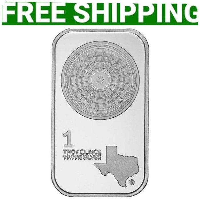 1 Troy Ounce - Zilver .999 - 1 oz Texas Mint 9999 Fine, Postzegels en Munten, Edelmetalen en Baren