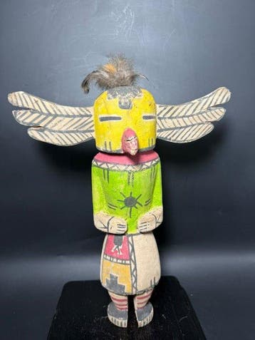 2 poppen in de Hopi-kachina-stijl - Hout - V.S. - Achyuta
