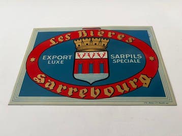 BIEREN SARREBOURG - Reclamebord - Gelithografeerde tôle
