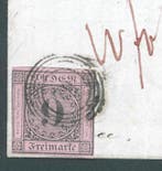 Baden 1851 - Enkelvoudige frankatuur 9 Kr. roze,