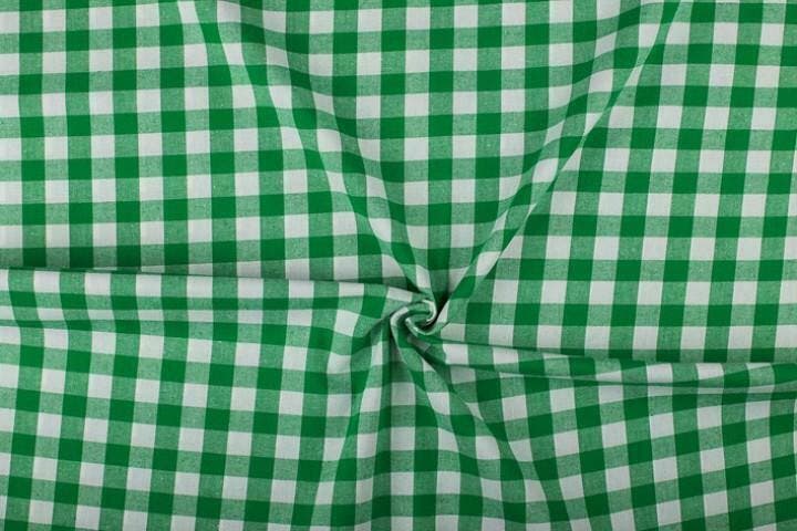 Boerenbont stof groen wit geruit - 18mm geruit, Hobby en Vrije tijd, Stoffen en Lappen, 120 cm of meer, 200 cm of meer, Groen