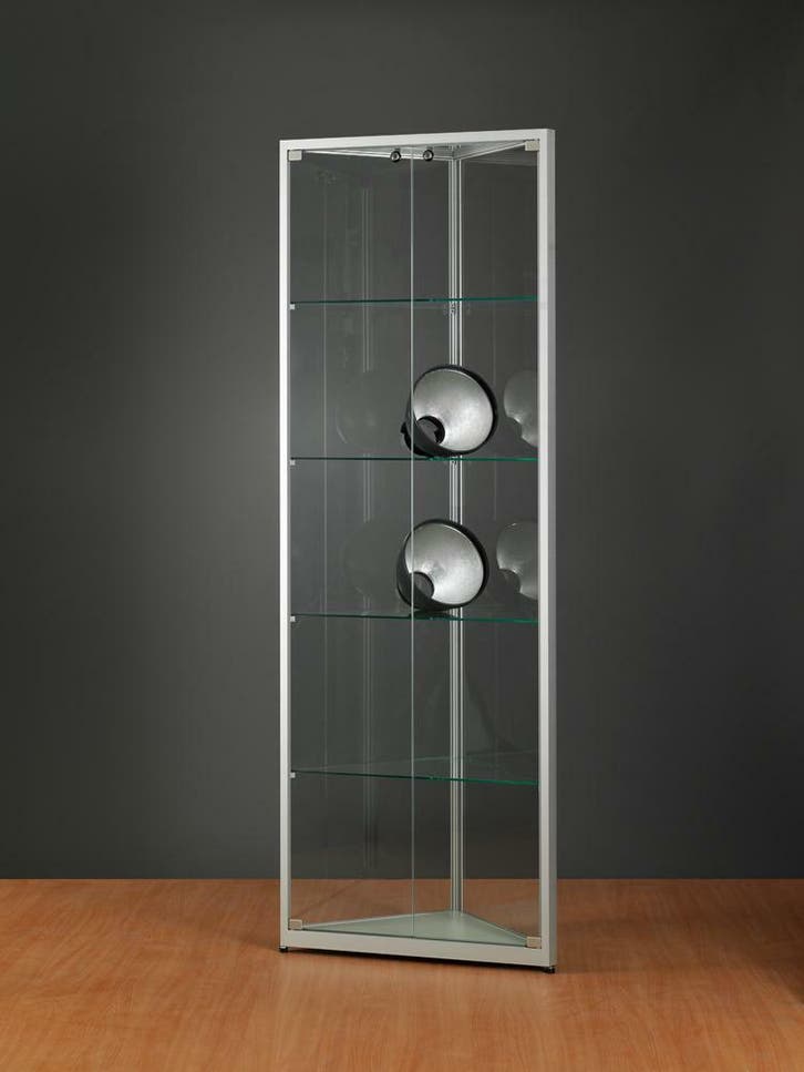 *TIP*  Luxe vitrinekast hoek aluminium 50 cm, Zakelijke goederen, Kantoor en Winkelinrichting | Winkel en Inventaris, Ophalen of Verzenden