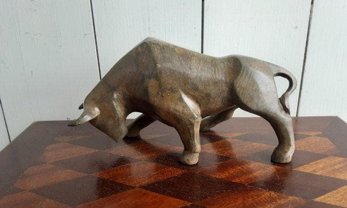 P. Chenet - Figure - Stier - 23 cm - Bronze, Antiquités & Art, Curiosités & Brocante