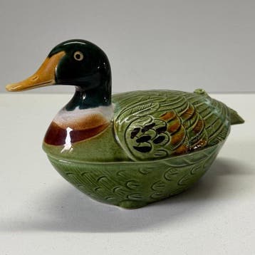 Michel Caugant - Tureen - Faience barbotine - Terrine (Eend)