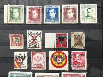 Espagne - Enjeux locaux 1936 - Guerre Civile. Falange,, Postzegels en Munten, Postzegels | Europa | Spanje, Gestempeld