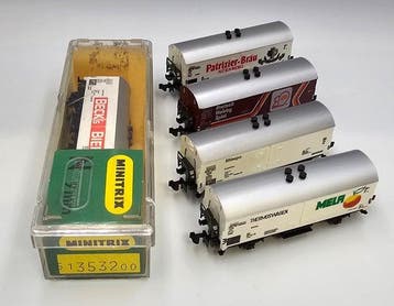 Minitrix N - 3532, 3225, 3226, 3227 - Wagon de marchandises, Nieuw