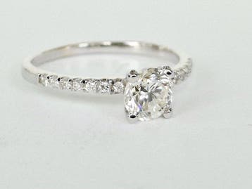 Bague de fiançailles - 18 carats Or blanc - 0.80ct. tw., Bijoux, Sacs & Beauté