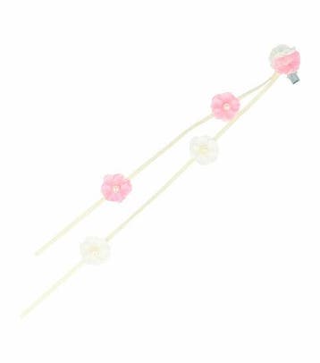 Haarspeld Duckklem 3cm – Bloemen Linten 25cm – Wit Roze, Handtassen en Accessoires, Nieuw