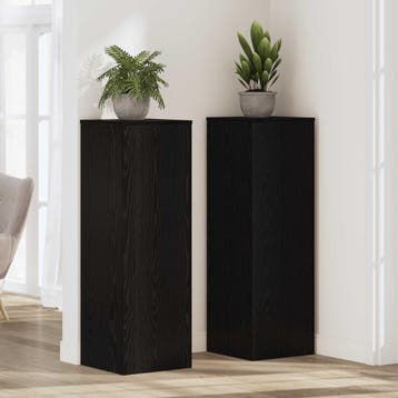 vidaXL Plantenstand Zwart Eiken 33 x 33 x 100 cm Bewerkt, Verzenden, Nieuw