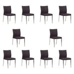 Set van 10 Leren eetkamerstoelen Basic - Toledo Merlin, Ophalen of Verzenden