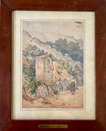 Axel Léopold Cantzler (1855-1911) - Chemin animé à la petite, Antiquités & Art
