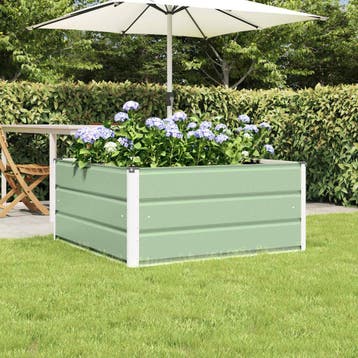 vidaXL Plantenbak Pastel Groen 100 x 100 x 45 cm Staal, Verzenden, Nieuw