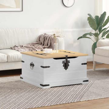 vidaXL storage box met plank Wit 78 x 78 x 45 cm Massief, Verzenden, Nieuw