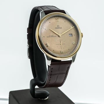 OMEGA - 41 mm, stainless steel  yellow gold on leather