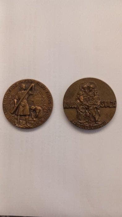 Italië. Lotto 2 Medaglie Bronzo 1966-1975 Paolo VI (Zonder, Timbres & Monnaies, Monnaies | Europe | Monnaies non-euro