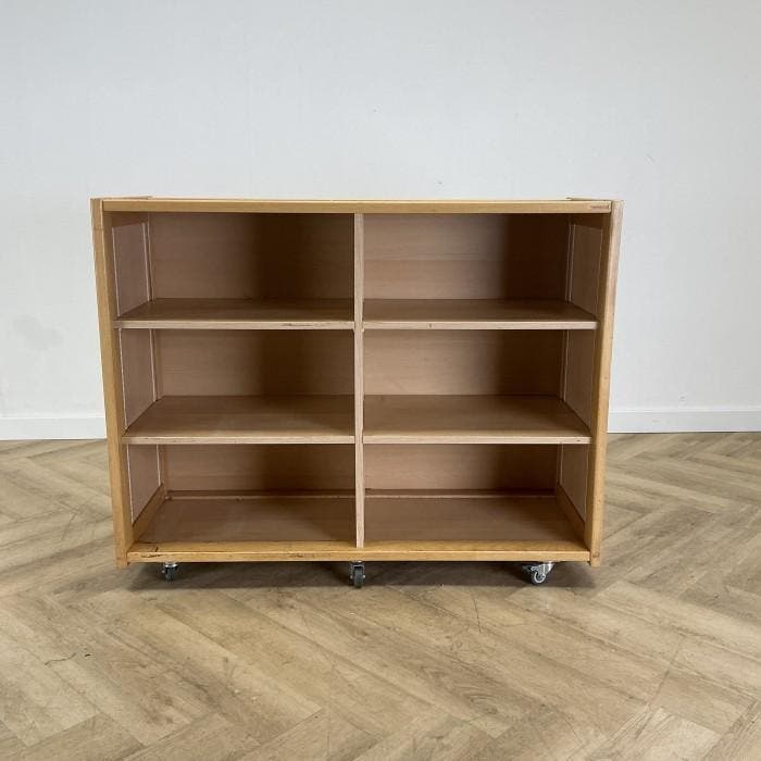 Klassehout verrijdbare schoolkast (hxbxd) 96x120x47 cm,, Huis en Inrichting, Kasten | Overige, Gebruikt