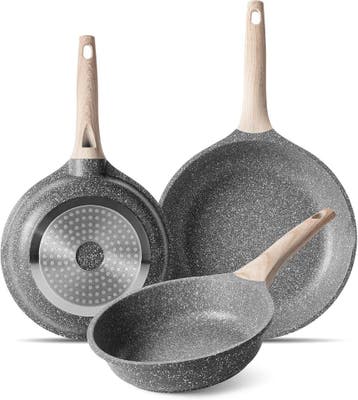 Graniet pannenset 20-28cm | Tweede kansje, OP = OP!, Inductieplaat, Verzenden, Pannenset, Nieuw
